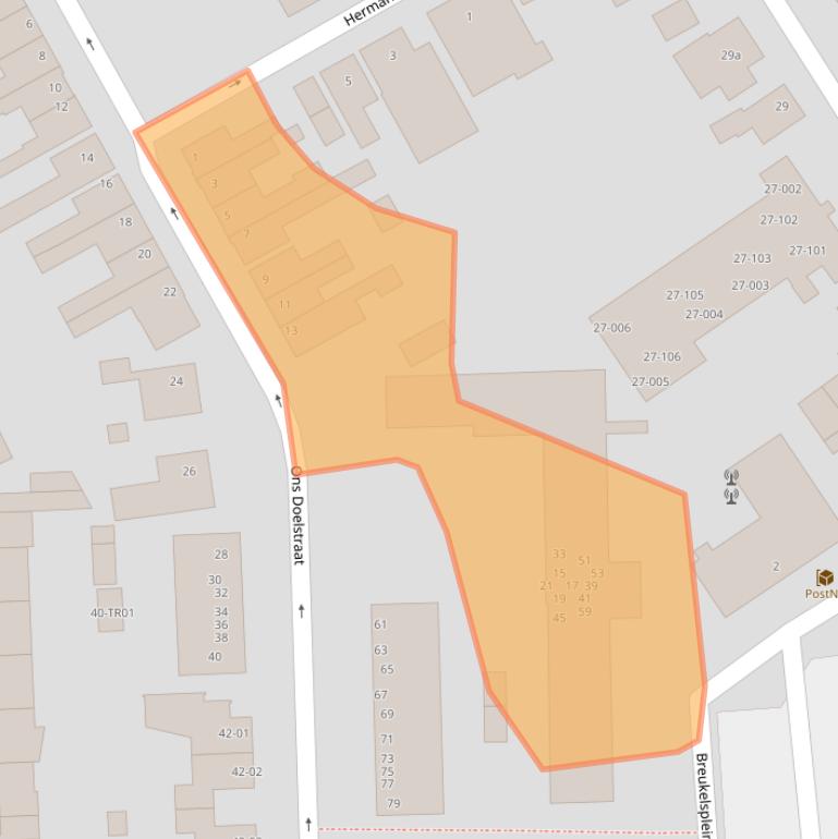 Kaart van postcodegebied 5281GT.