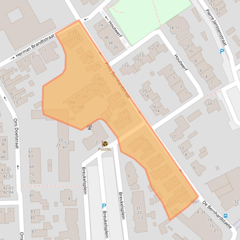 Kaart van postcodegebied 5281JH.