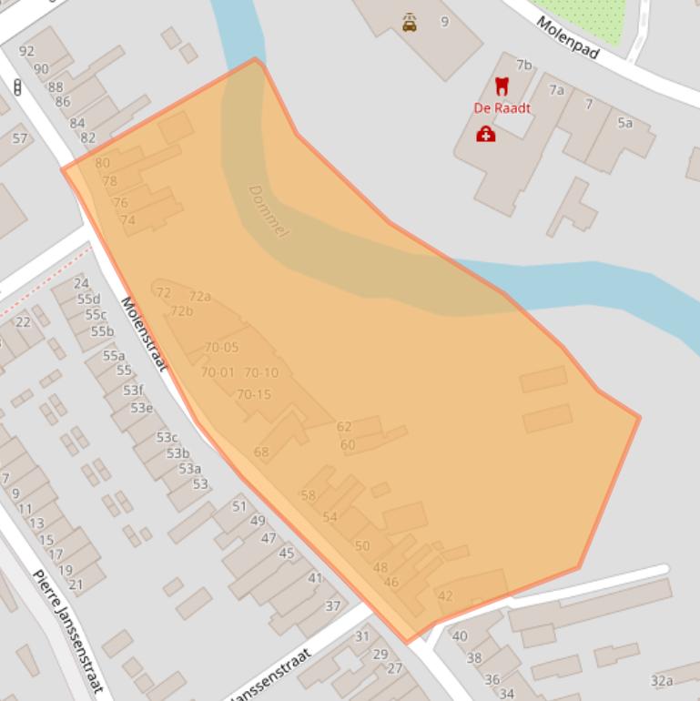 Kaart van postcodegebied 5281JR.