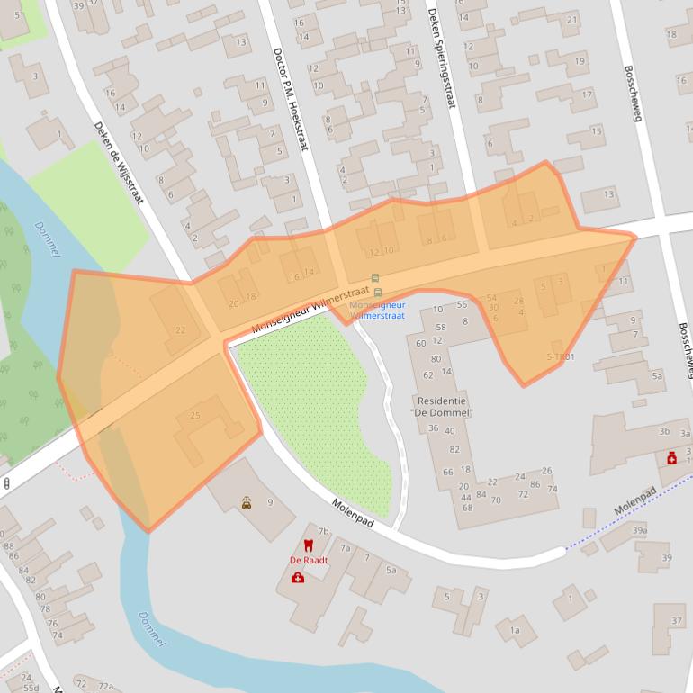 Kaart van postcodegebied 5281JT.