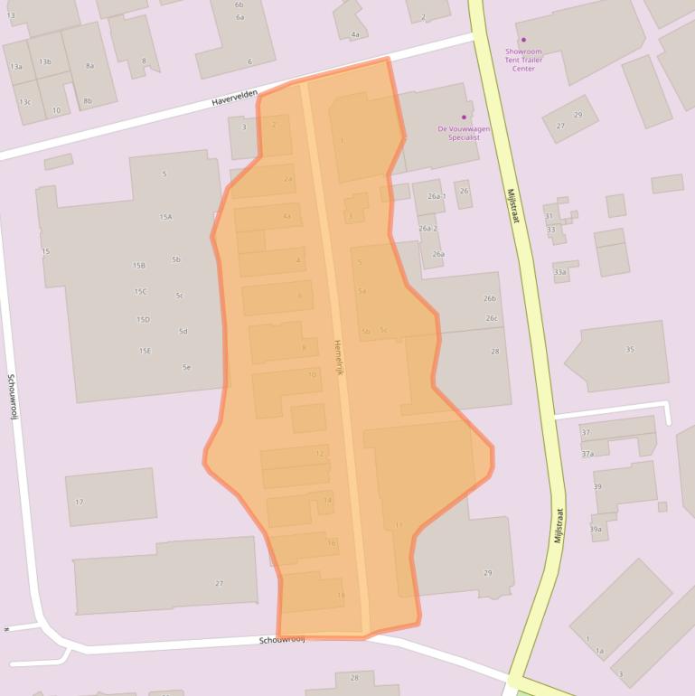 Kaart van postcodegebied 5281PS.