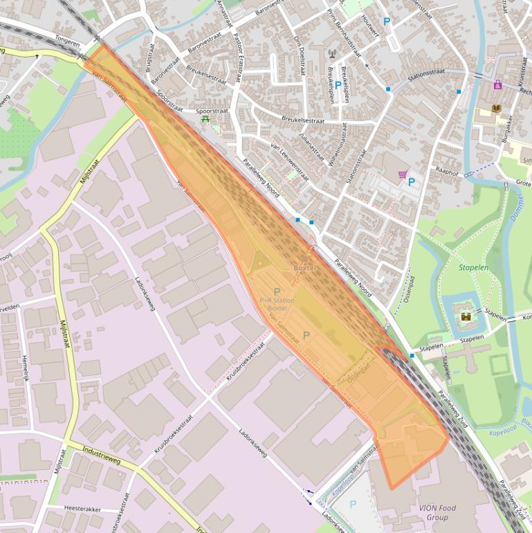 Kaart van postcodegebied 5281RP.