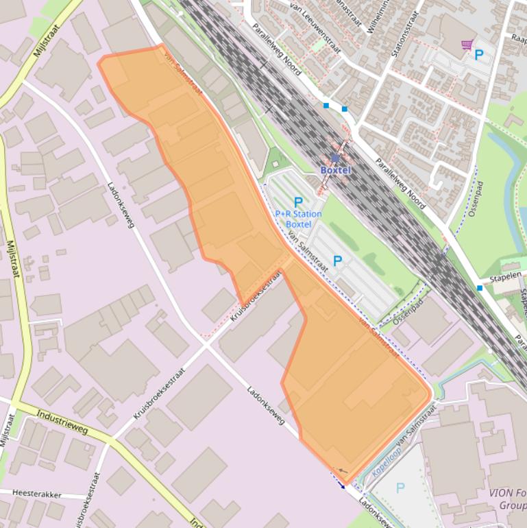 Kaart van postcodegebied 5281RS.