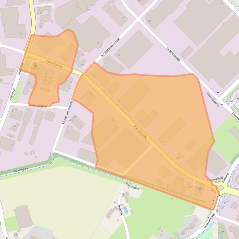 Kaart van postcodegebied 5281RW.