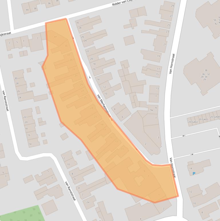 Kaart van postcodegebied 5282NE.