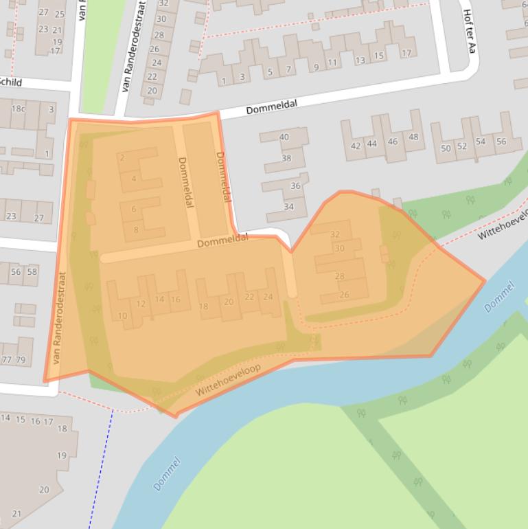 Kaart van postcodegebied 5282WC.