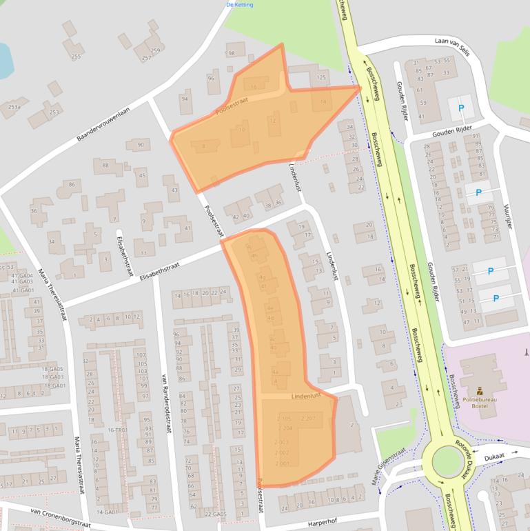 Kaart van postcodegebied 5282XD.