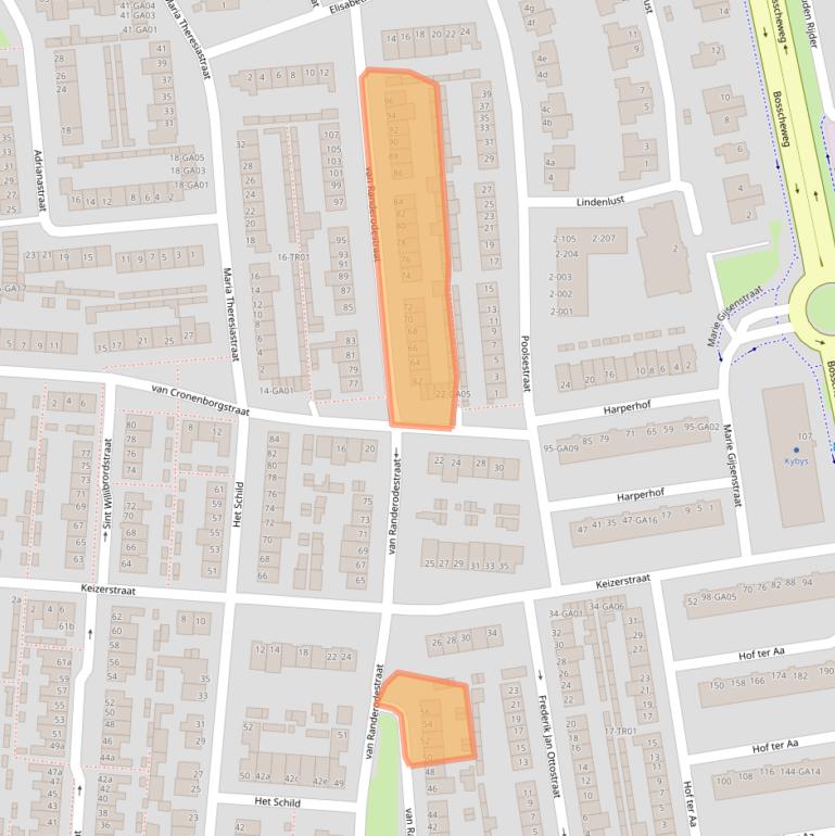 Kaart van postcodegebied 5282XL.