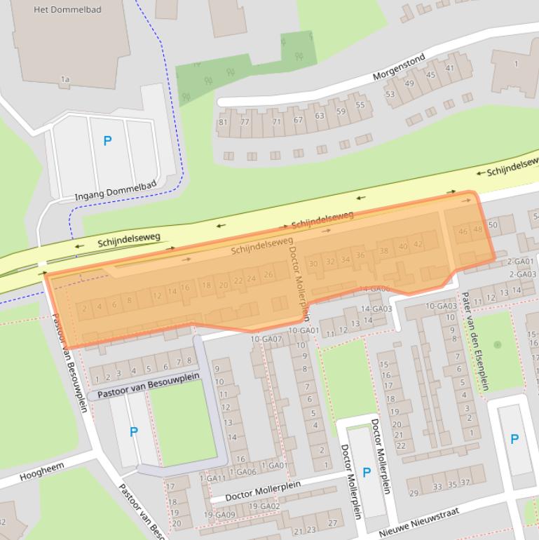 Kaart van postcodegebied 5283AD.