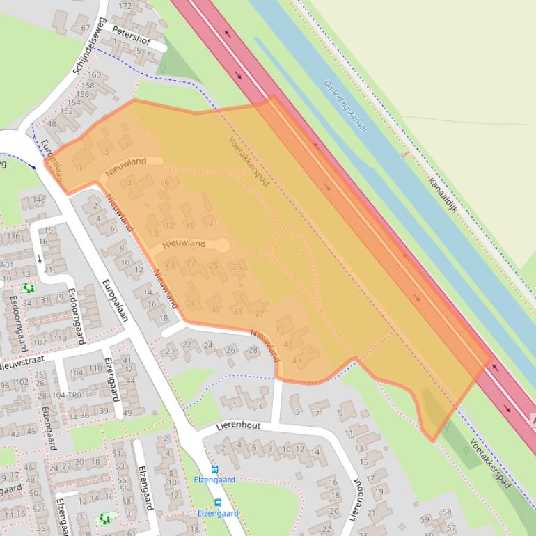 Kaart van postcodegebied 5283AJ.