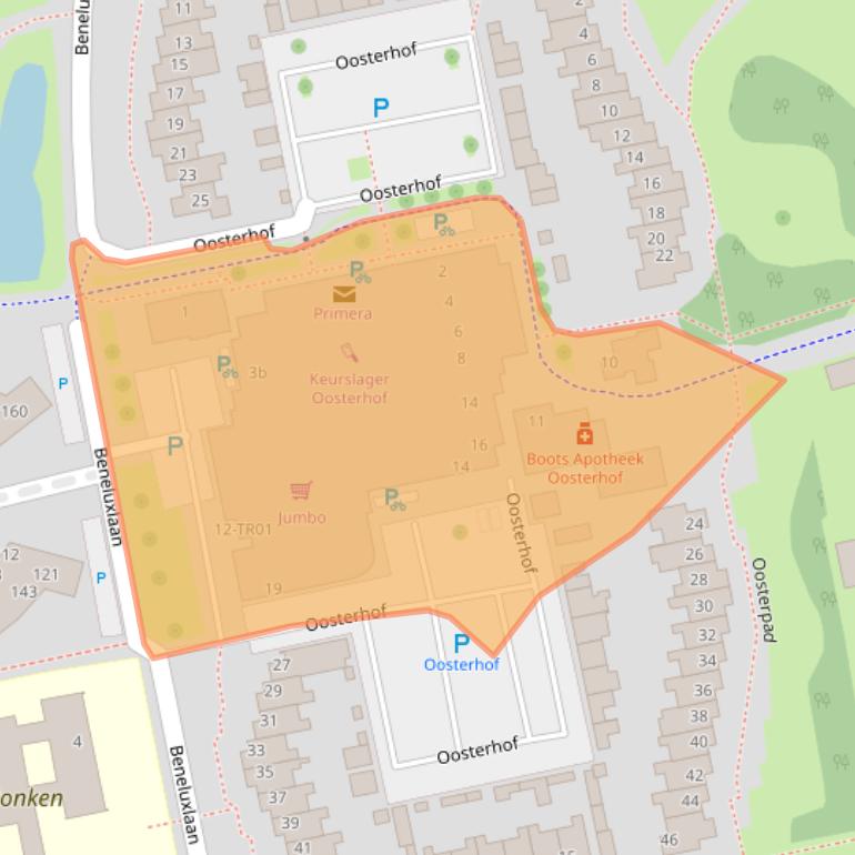 Kaart van postcodegebied 5283BV.