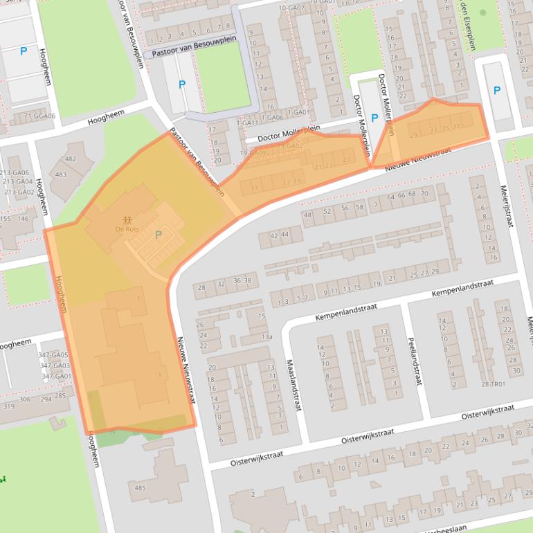 Kaart van postcodegebied 5283CA.