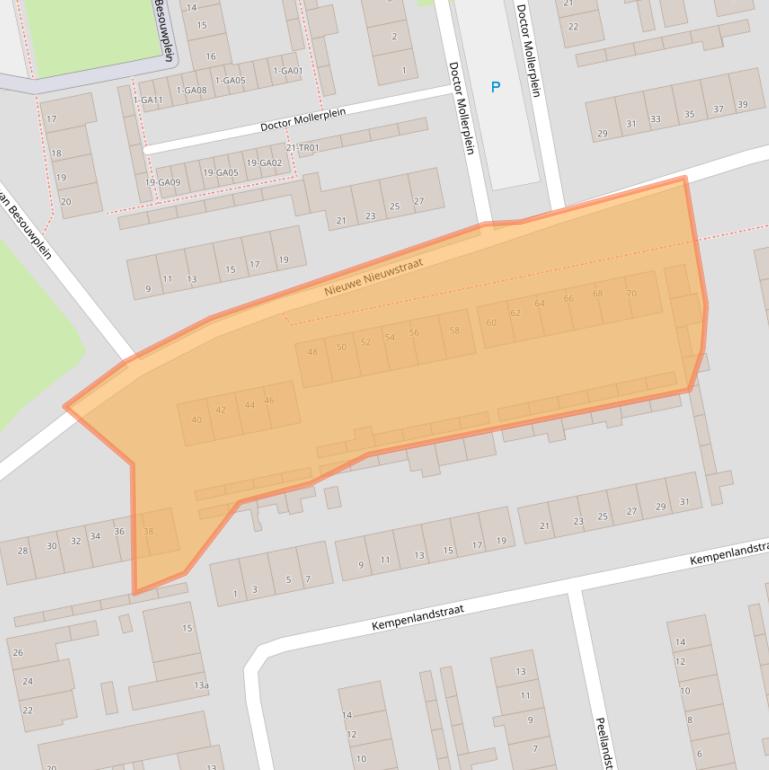 Kaart van postcodegebied 5283CE.