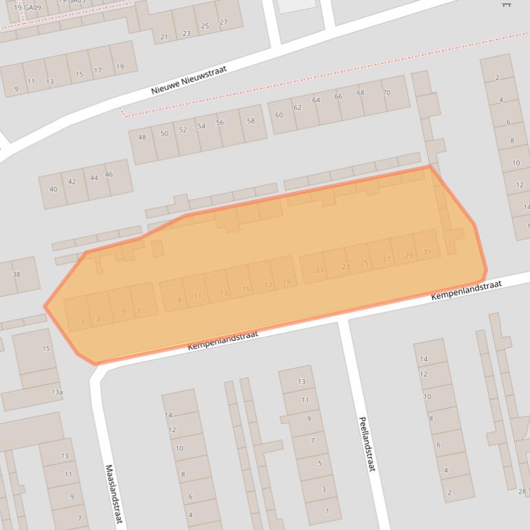 Kaart van postcodegebied 5283CK.