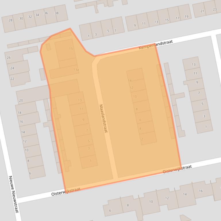 Kaart van postcodegebied 5283CL.