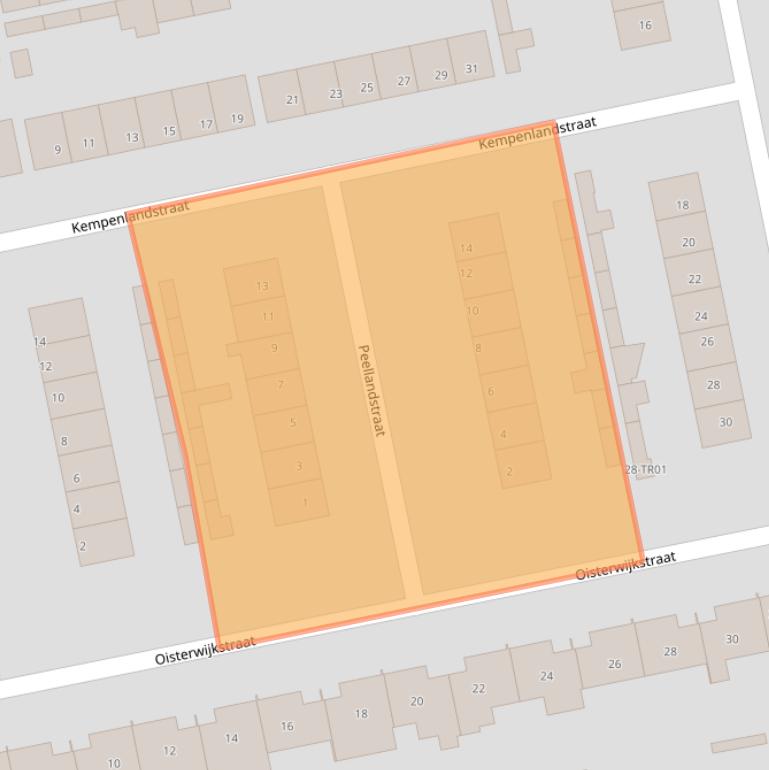 Kaart van postcodegebied 5283CM.