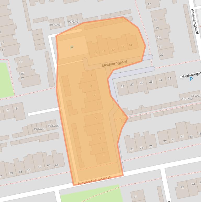 Kaart van postcodegebied 5283EK.