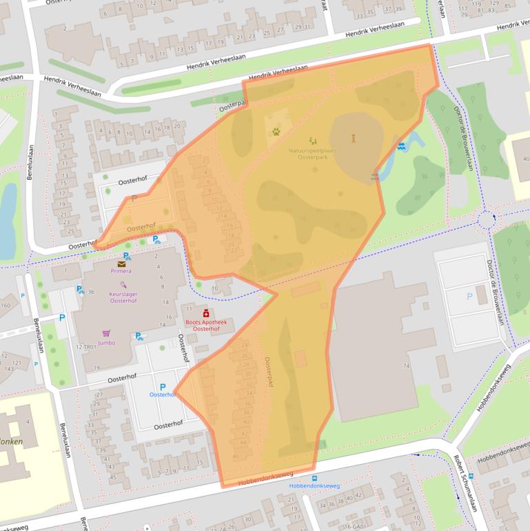 Kaart van postcodegebied 5283HG.