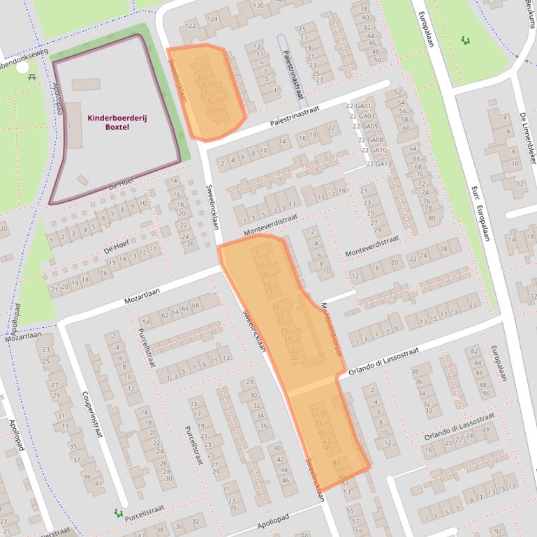 Kaart van postcodegebied 5283HN.