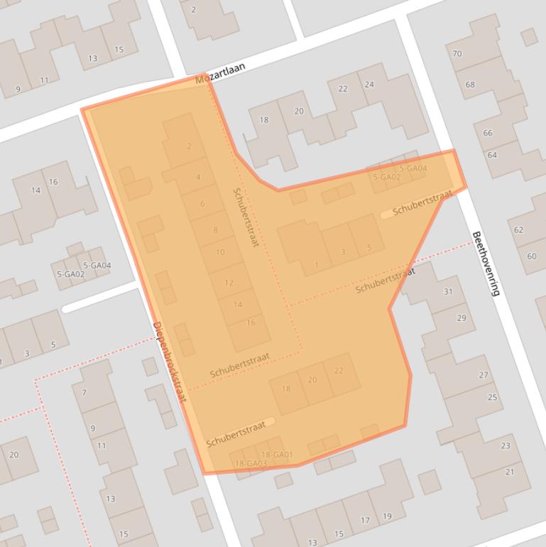 Kaart van postcodegebied 5283LD.