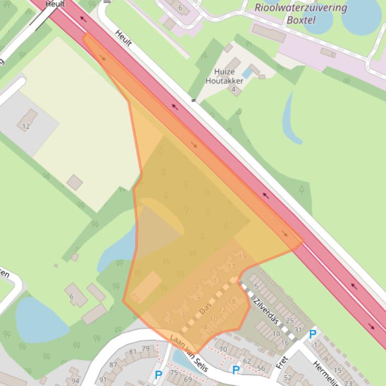 Kaart van postcodegebied 5283MW.