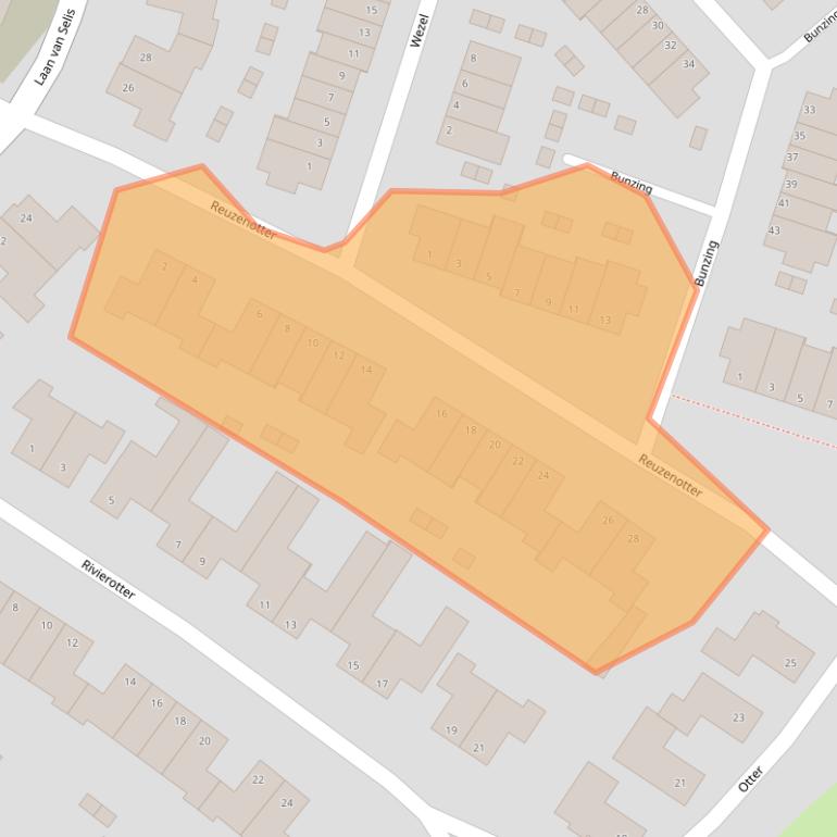 Kaart van postcodegebied 5283ND.