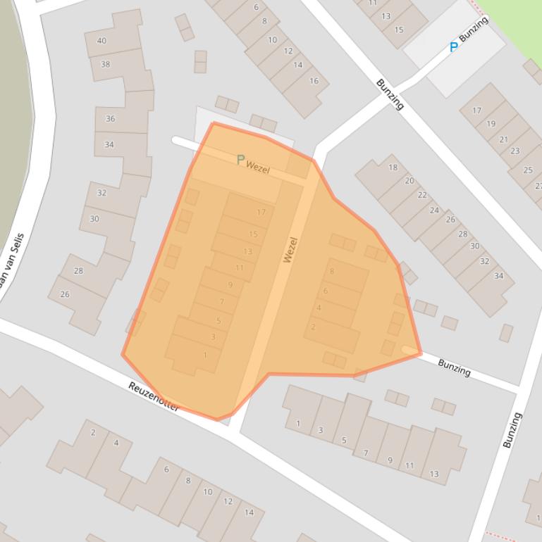 Kaart van postcodegebied 5283NJ.