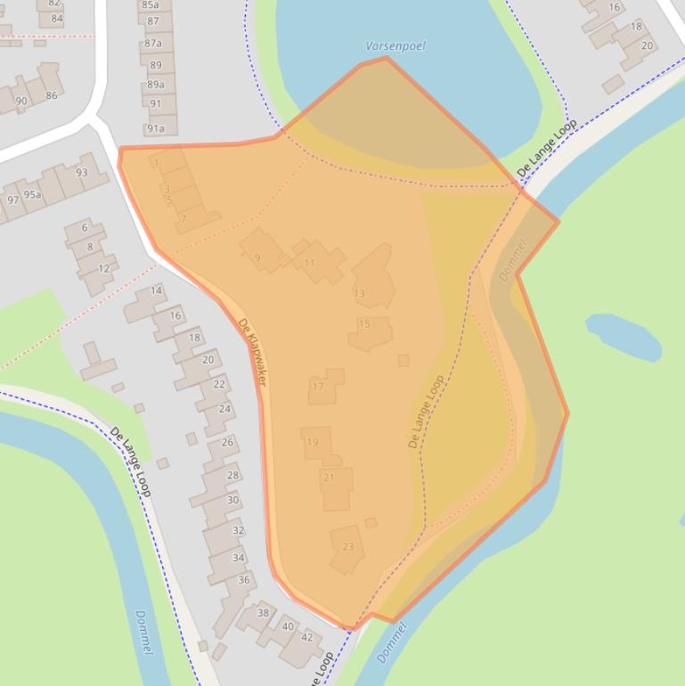 Kaart van postcodegebied 5283NL.