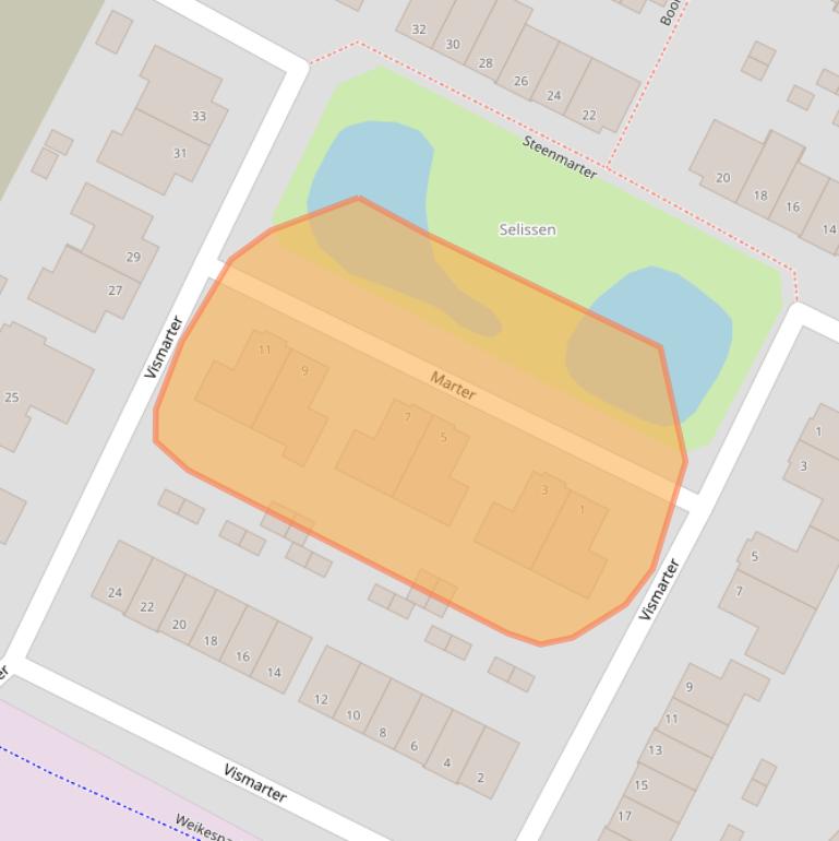 Kaart van postcodegebied 5283NX.