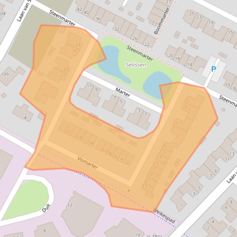 Kaart van postcodegebied 5283NZ.