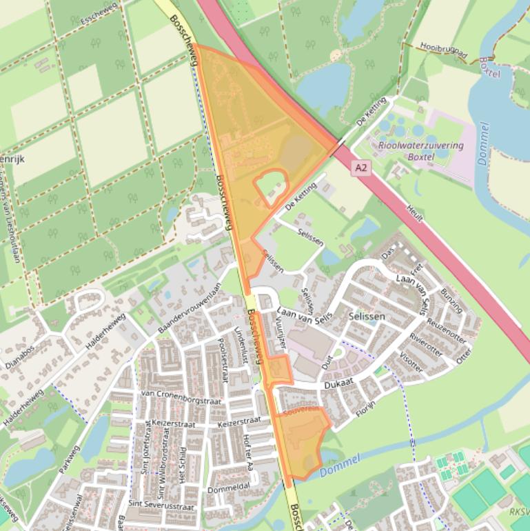 Kaart van postcodegebied 5283WB.