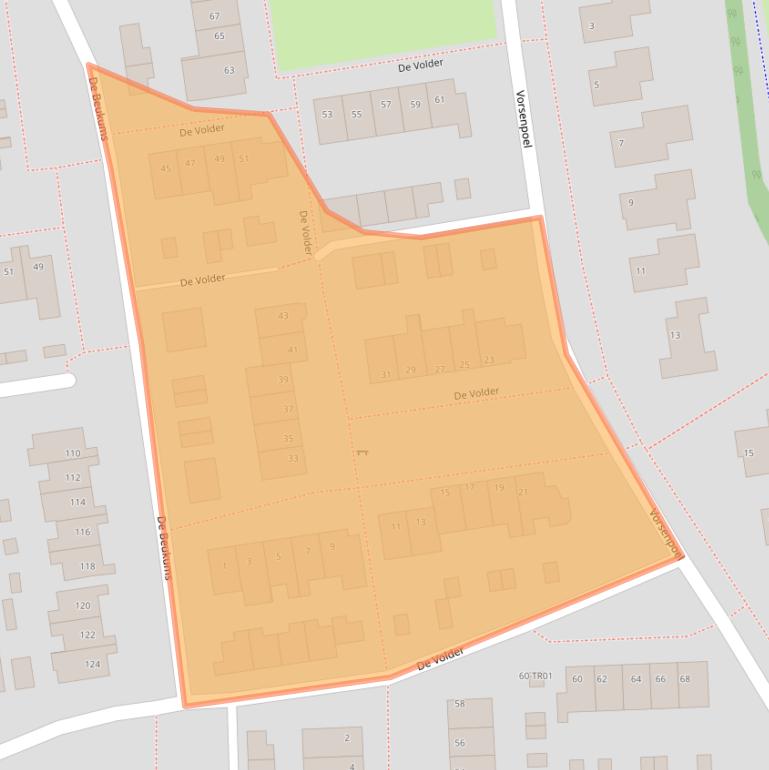 Kaart van postcodegebied 5283ZA.