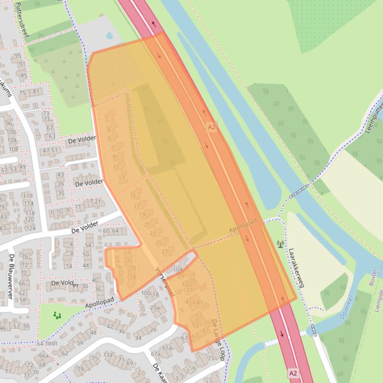 Kaart van postcodegebied 5283ZE.