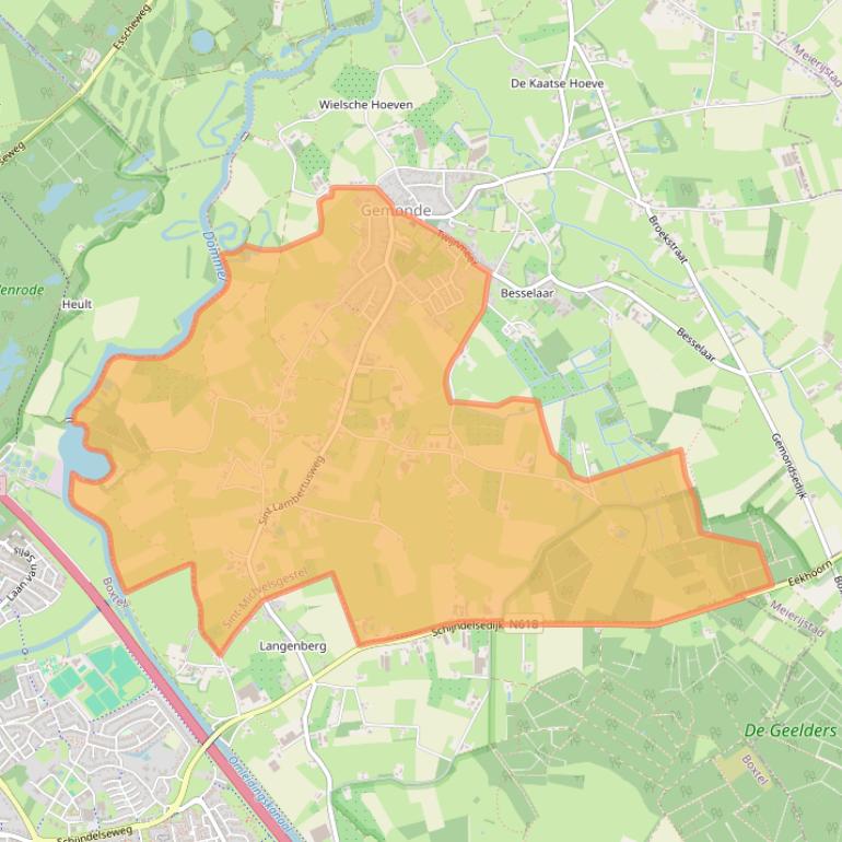 Kaart van postcodegebied 5291.