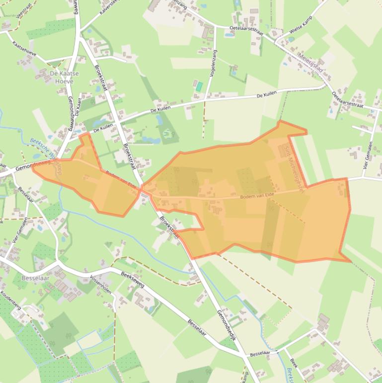 Kaart van postcodegebied 5292NB.