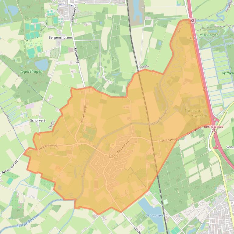 Kaart van postcodegebied 5296.