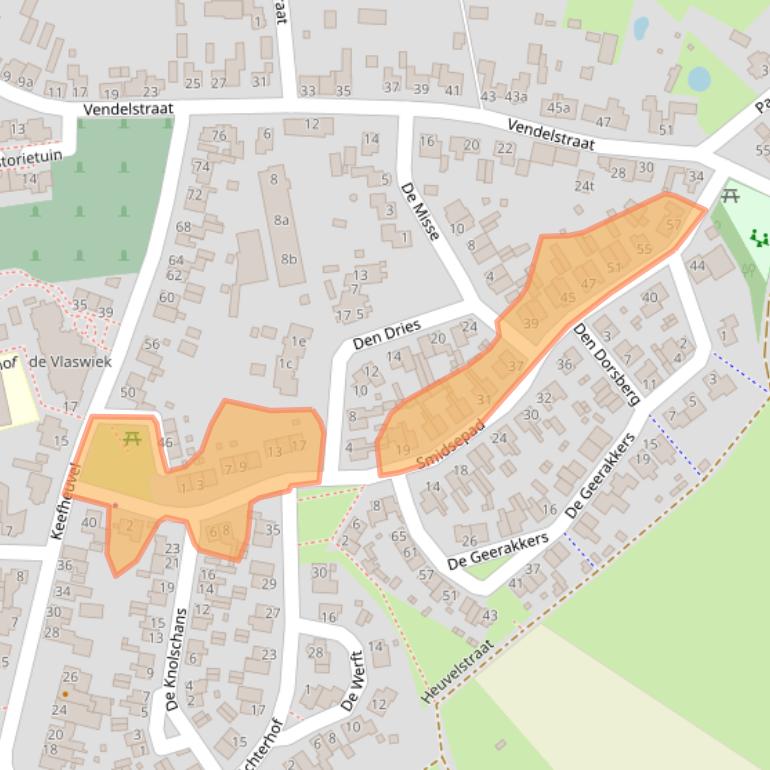 Kaart van postcodegebied 5298AW.