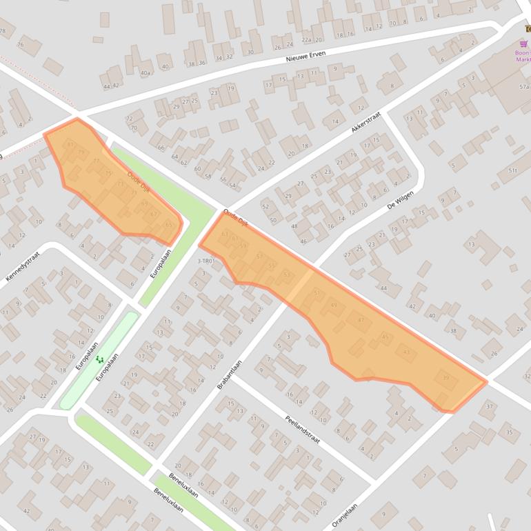 Kaart van postcodegebied 5298BB.