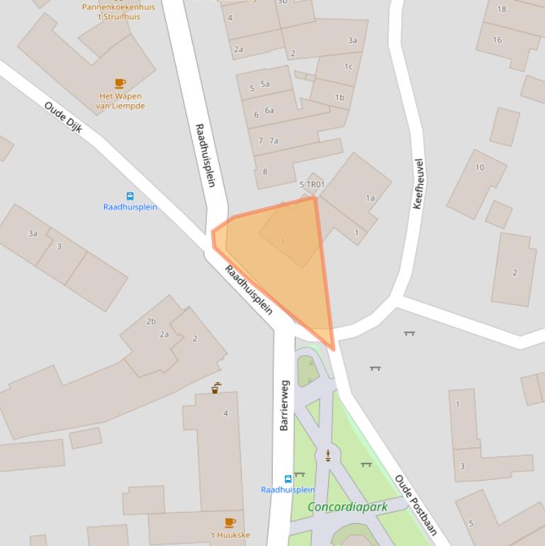 Kaart van postcodegebied 5298CC.