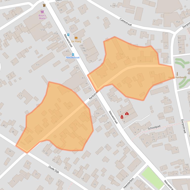 Kaart van postcodegebied 5298CM.