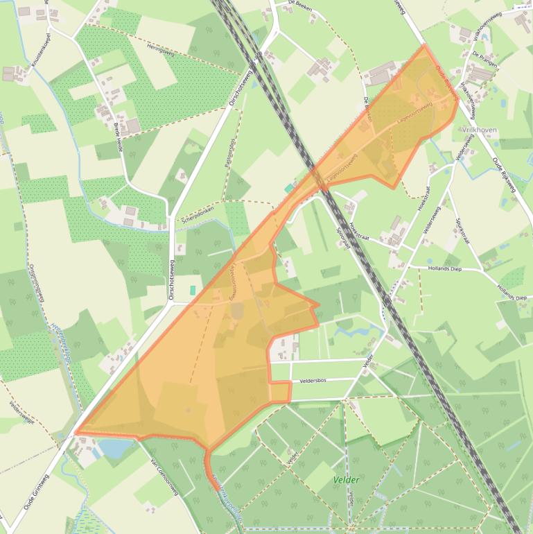 Kaart van postcodegebied 5298LB.