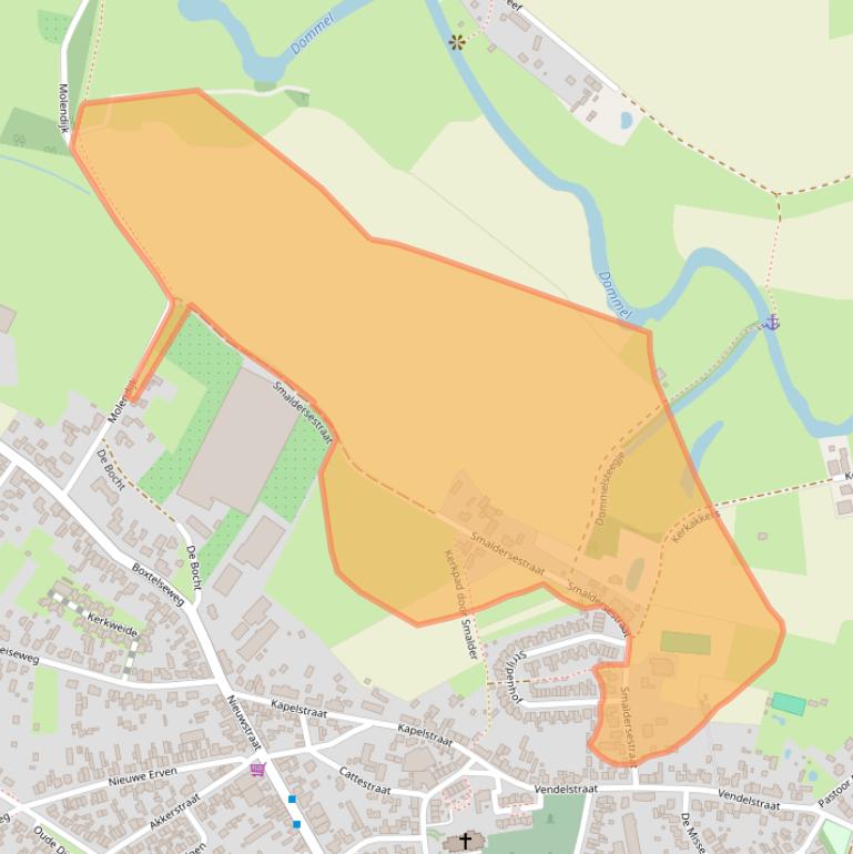 Kaart van postcodegebied 5298NP.