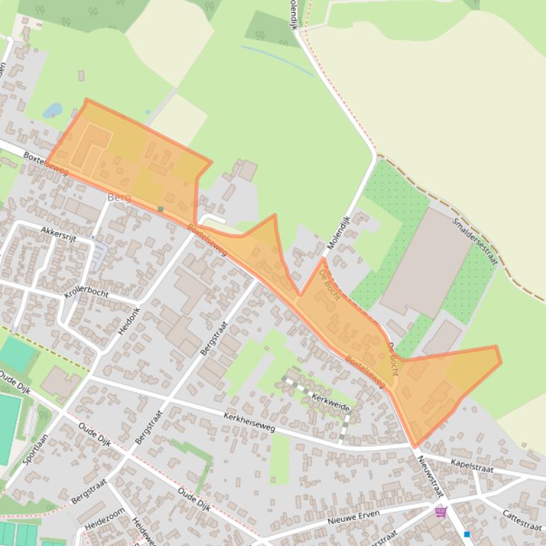 Kaart van postcodegebied 5298VC.