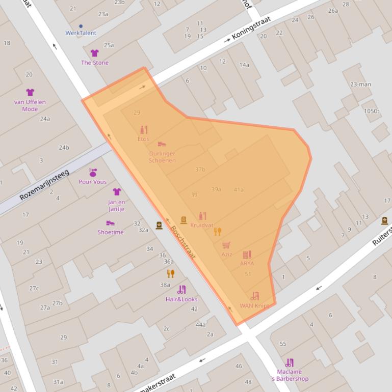 Kaart van postcodegebied 5301AB.