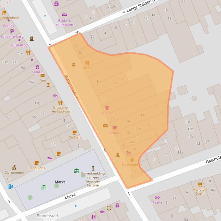 Kaart van postcodegebied 5301AJ.