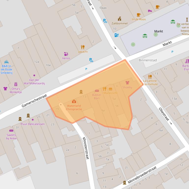 Kaart van postcodegebied 5301AN.