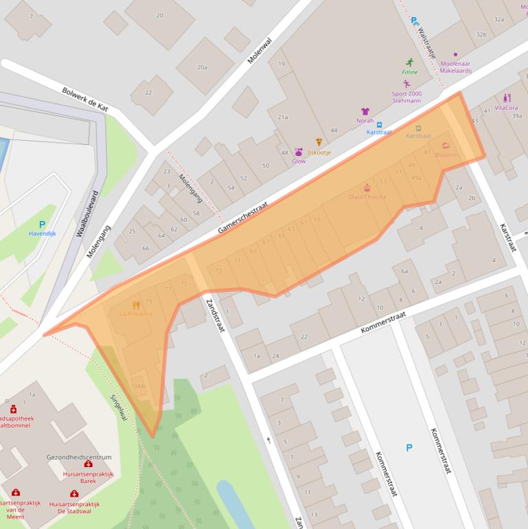 Kaart van postcodegebied 5301AR.