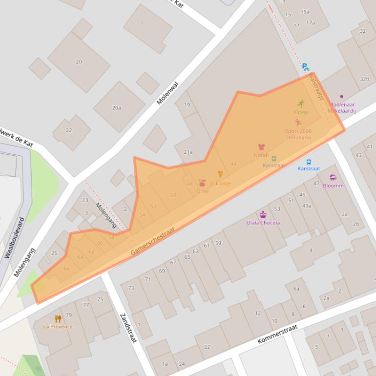 Kaart van postcodegebied 5301AT.