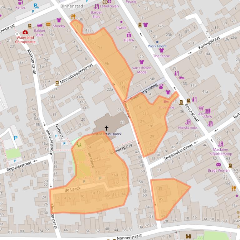 Kaart van postcodegebied 5301BA.