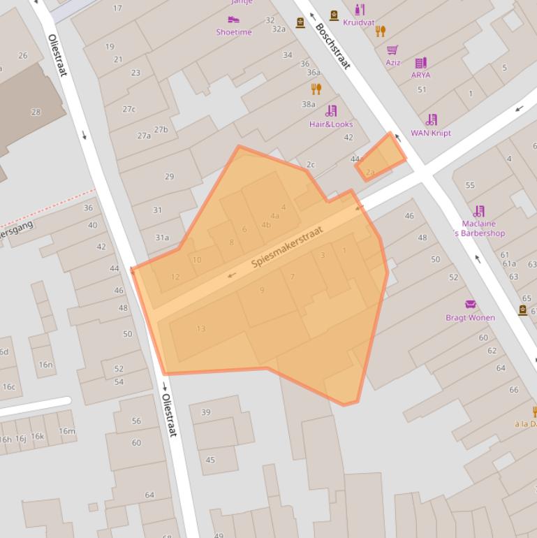 Kaart van postcodegebied 5301BC.